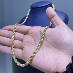 Gold Rope Chain 4MM 22"