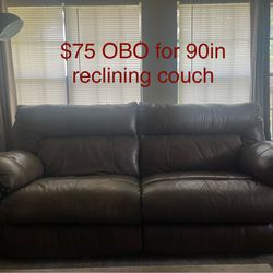 Reclining Couch - 90inch