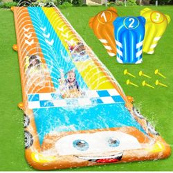 Race Car Triple Lane Waterslide 