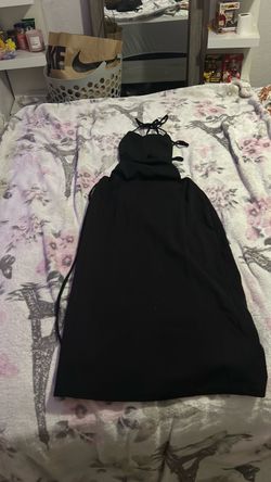 Black Halter Neck Midi Dress