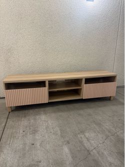 Mid Century Modern TV/Media console in Light Oak Finish