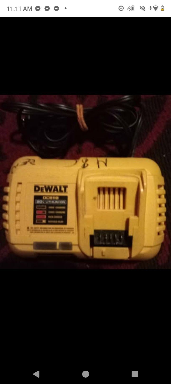 Used DeWalt 20v lithium ion battery charger