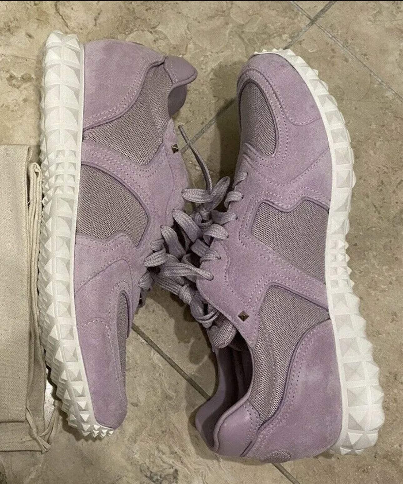Valentino Valentino Garavani Suede Panel Lace-up Sneaker in Pink/Lavender for Men - Sz 41 $220