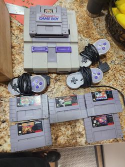 Super Nintendo SNES Console Bundle with Games
