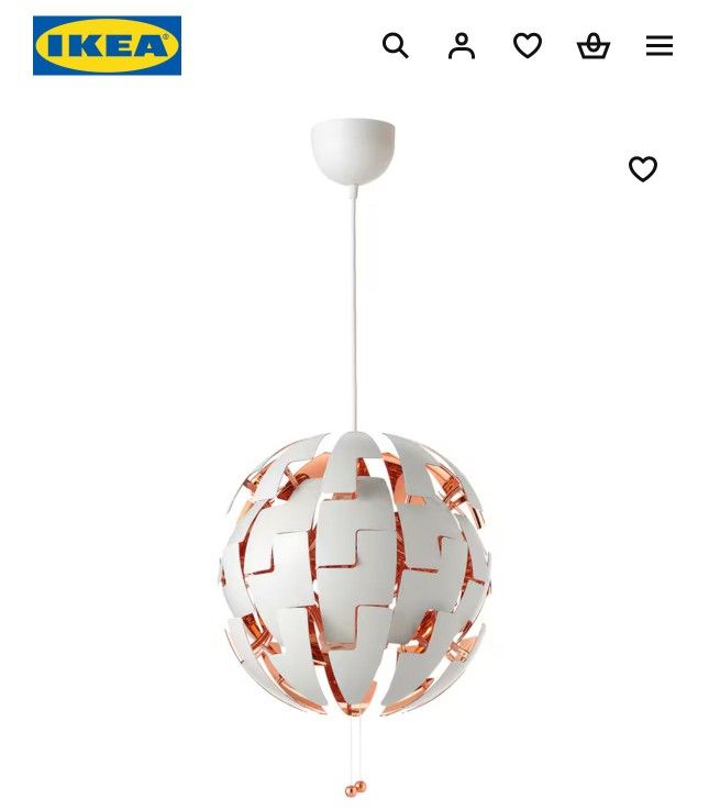 IKEA PS 2014
Pendant lamp, white/copper color, 14 "