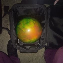 Bowling Ball In Good Condition I Only Use It One Time It Looks Good I Throw In The Back Back Bag To 