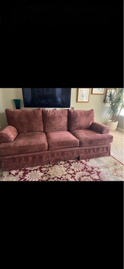 Sofa Couch - 3 Seater Burgundy Living Room Furniture