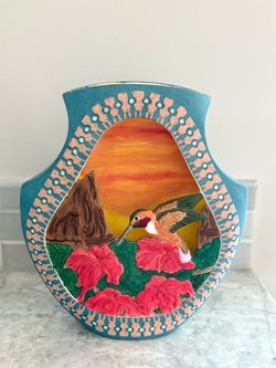 Vintage Hummingbird Vase