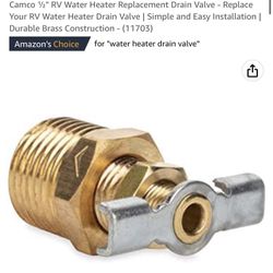 Camco ½" RV Water Heater Replacement Drain Valve - Replace Your RV Water Heater Drain Valve | Simple and Easy Installation | Durable Brass Constructio