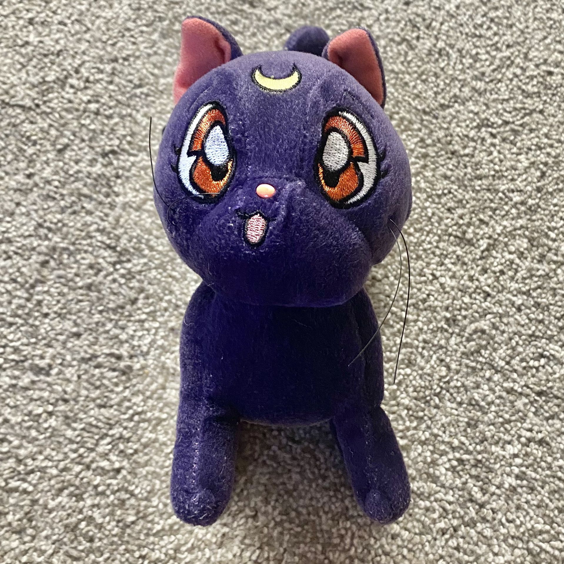 Sailor Moon Anime Luna Plush Toy Purple Cat Stuffed Animal Toei Animation