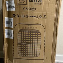 Circle Breeze - Powerful Evaporative Air Cooler Fan/Swamp Cooler - Enjoy Cool Comfort All Summer - 4 Speeds, Air Ionizer, Timer, Remote, 8 Gallon Tank