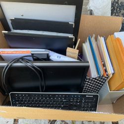 Monitor, Bluetooth Keyboard And Mouse, Office Supplies