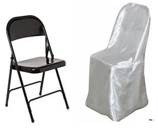 110pcs Satin Banquet Chair Cover White Thumbnail