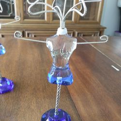 Jewelry Holder Blue Lucite 