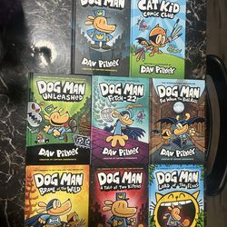 Dogman books 1-7 and Cat Kid book 1