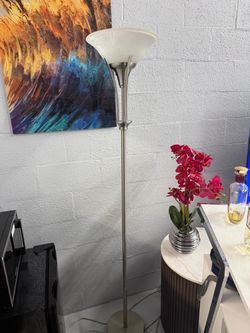 Brushed Nickel Torchiere Floor Lamp