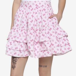 Hot Topic - Strawberry & Bows Petticoat Skirt