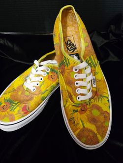 VANS Van Gogh Museum Amsterdam Sunflowers Low-Top Lace-Up Canvas Sneakers Size 8.5