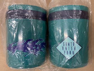 Set of TWO (2) SANTA ANITA PARK Cooler Jugs - Never Used, Still New in Original Wrapper / Perfect for Summer Del Mar Thoroughbred Club Racing Season