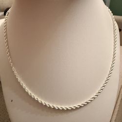925 sterling silver rope chain necklace,