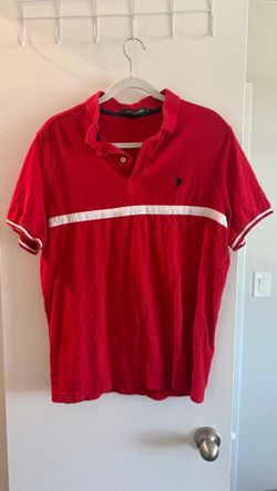 U.S. Polo Assn. Men’s Red Short Sleeve Polo Shirt Size L — Classic Fit