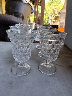 Fostoria American Clear Water Goblets Set Of 8 With 1 Cream Cup