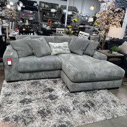 SECTIONAL WITH CHAISE, GREY, COZY SOFT FABRIC MEMORY FOAM [NEW]