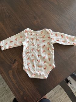 Baby Long Sleeve Onesie Pizza Print