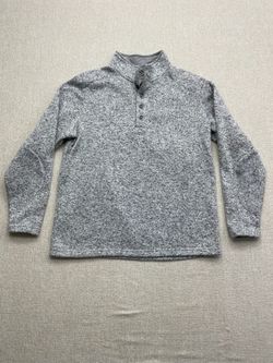 Red Head gray marled long sleeve snap mock neck pullover XL