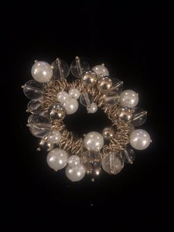 Faux pearl & crystal stretch bracelet