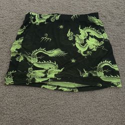 Neon Green Dragon Sheer Skirt
