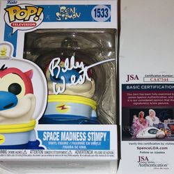 BILLY WEST SIGNED AUTOGRAPHED SPACE MADNESS STIMPY FUNKO POP #1533 JSA COA RARE!