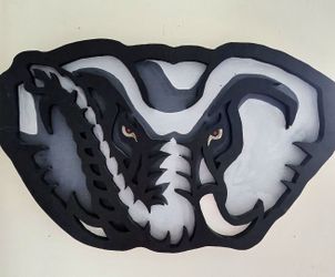 Handmade Alabama Crimson Tide “Big Al” 3D Wood Wall Art