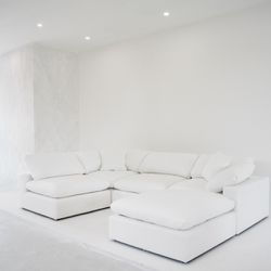 New White Sectional Cloud Couch Sofa 
