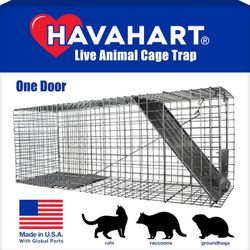 HAVAHART 1079SR Large 1-Door Humane Catch and Release Live Animal Trap Cage - Live Raccoon Trap, for Bobcats, Beavers, Dogs, & More
