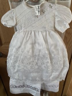 Girl white christening dress