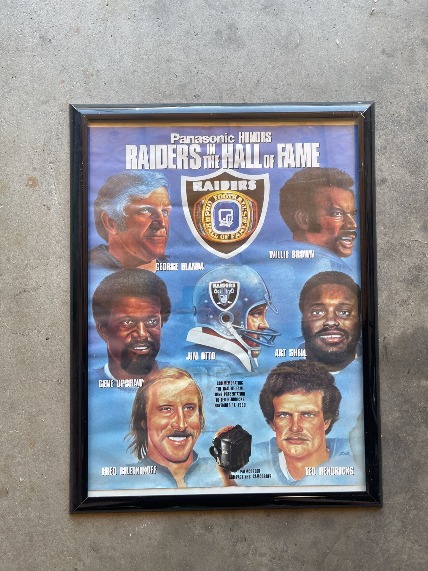 Vintage 1990 LA Raiders Poster From Stadium: Honors Raiders In The Hall Of Fame