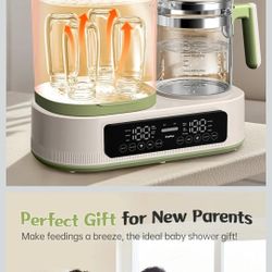 Multifunctional Baby Bottle Warmer, Steamer and Dryer, 44oz Baby Formula Kettle Combo, Bottle Warmer for Breastmilk with Temperature Control, Water Wa