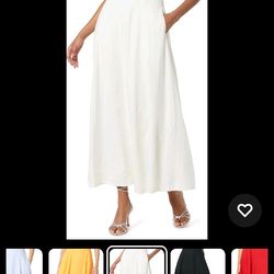 The Drop Carlotta Strapless Linen Maxi Dress Size XL Ivory