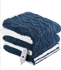 Chioky Heating Blanket Twin Size Extra-Thick and Warm Electric Blanket with 10 Hour Auto Off & 5 Heating Levels, 3D Pattern Design and Overheating Pro