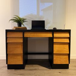 Vintage Art Deco Desk | 9 drawers