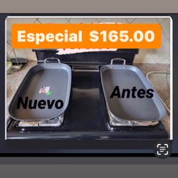 Plancha Doble Rectangular Especial $165.00  Para Pankekes Carnes Asadas Pollo Huevos Princess House 