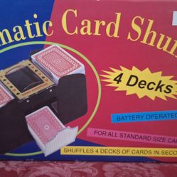Automatic Card Shuffler 4 Deck, Battery-Operated Playing Card Shuffler for Home Card Game,Travel,Classic Poker,Blackjack,Rummy 4 C batteries 