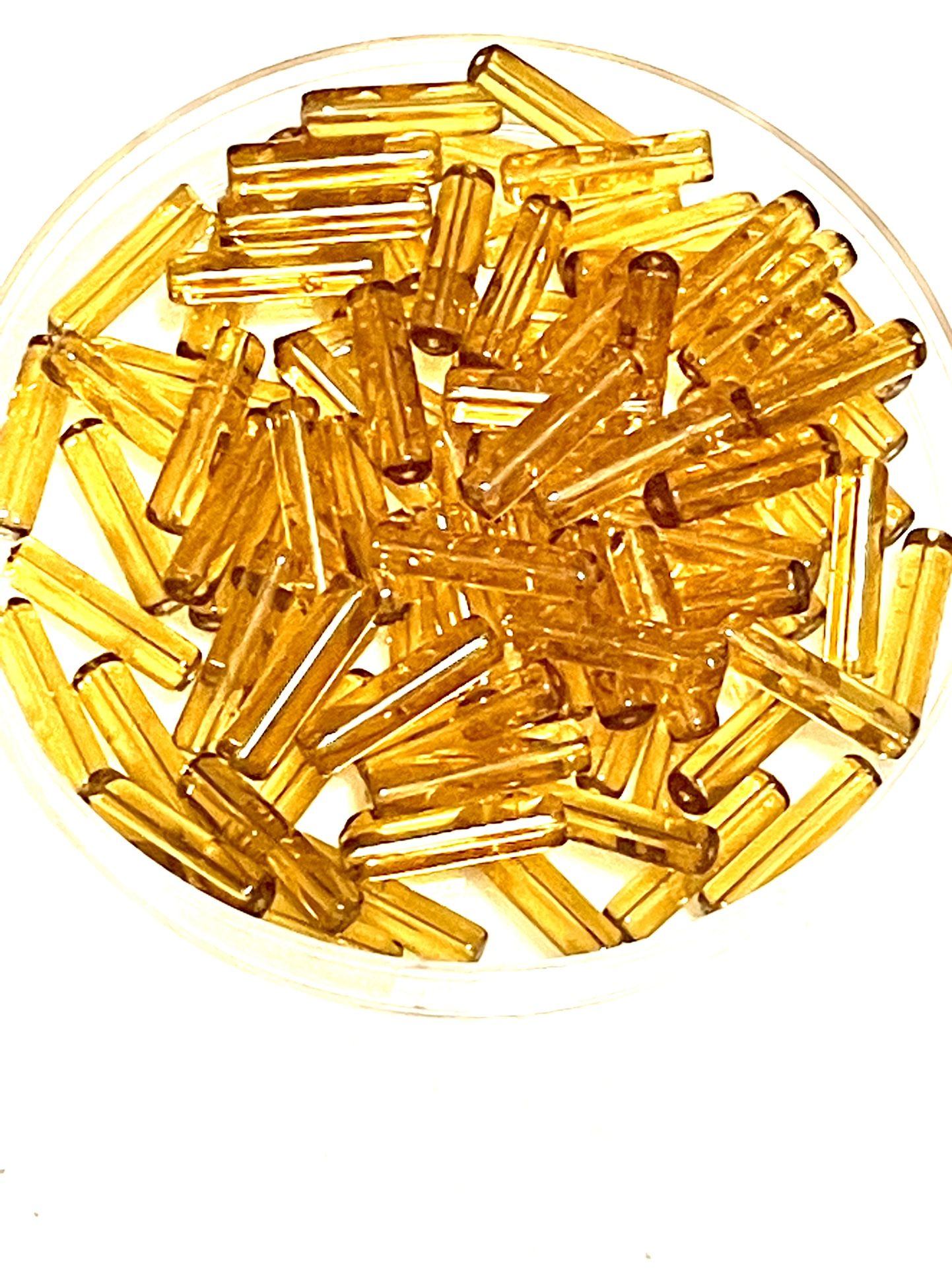 Lot Of 22 Citrine Quartz Tube Beads