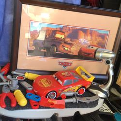 Collectible Disney cars Lightning McQueen tool Kit build a car