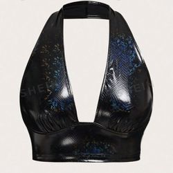 Holographic Halter Top