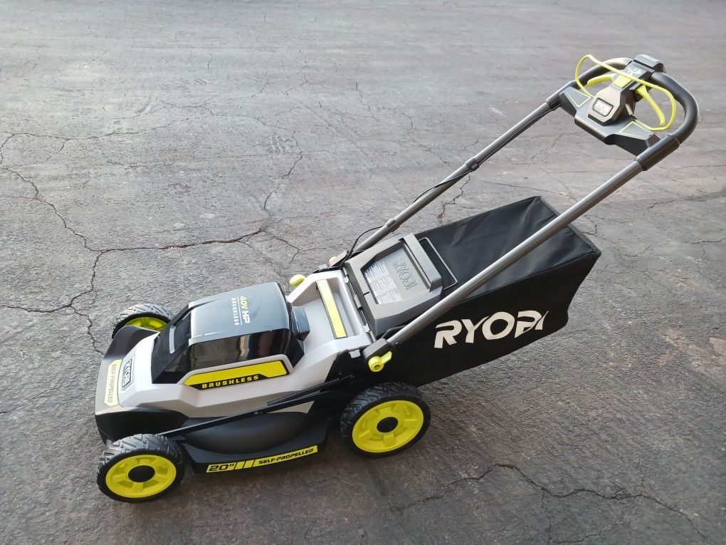 Ryobi 40 Volt HP Brushless Mower Kit. Includes Battery And Charger