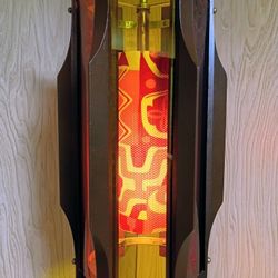 Mid Century Modern Vintage Restored Orange Yellow Red Lucite Tiki Mod Swag Lamp Light
