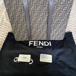 Fendi Roma Zucca FF Printed Canvas W/ Leather Handles NWT
