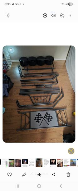 Metal Twin sized car bed